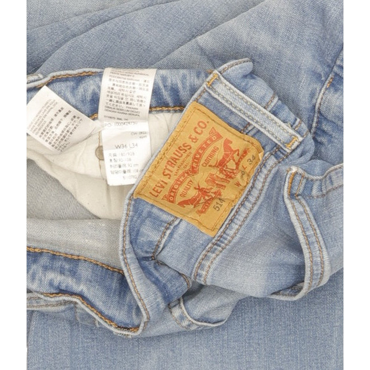 Levi's 514 Men Blue Straight Slim Stretch Jeans W36 L34