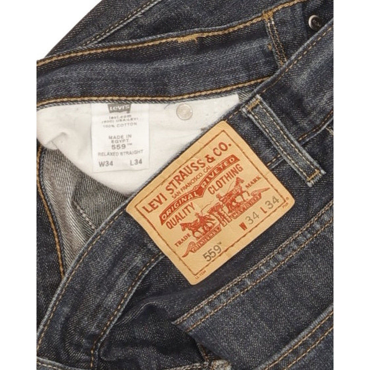 Levi's 559 Men Navy Straight Relaxed Jeans W34 L30