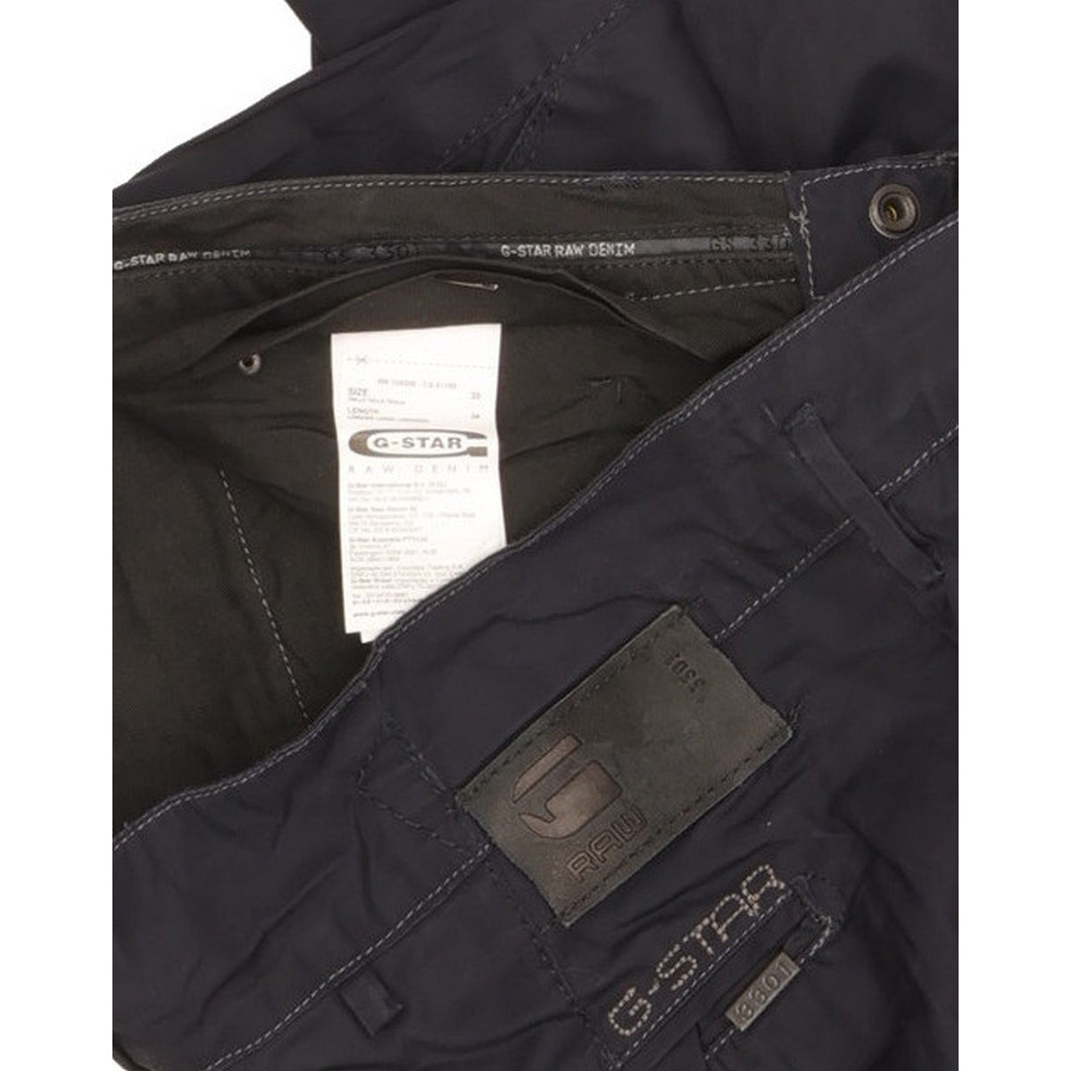 G-Star 3301 Women Navy Straight Slim Chino Trousers W30 L32