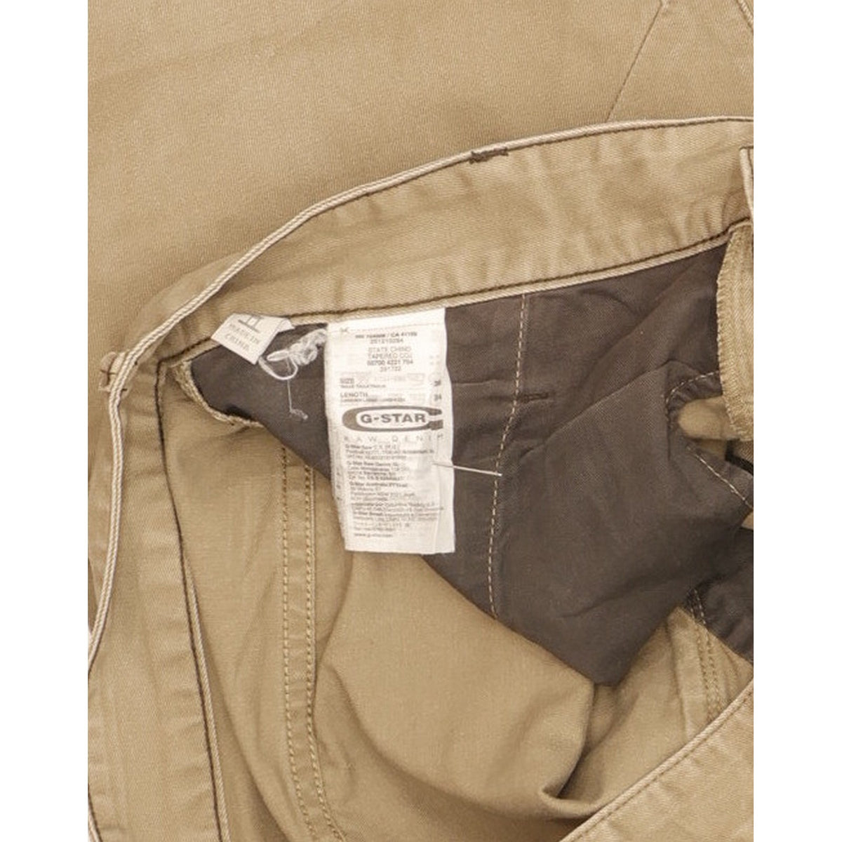 G-Star State Men Brown Tapered Regular Chino Trousers W36 L33