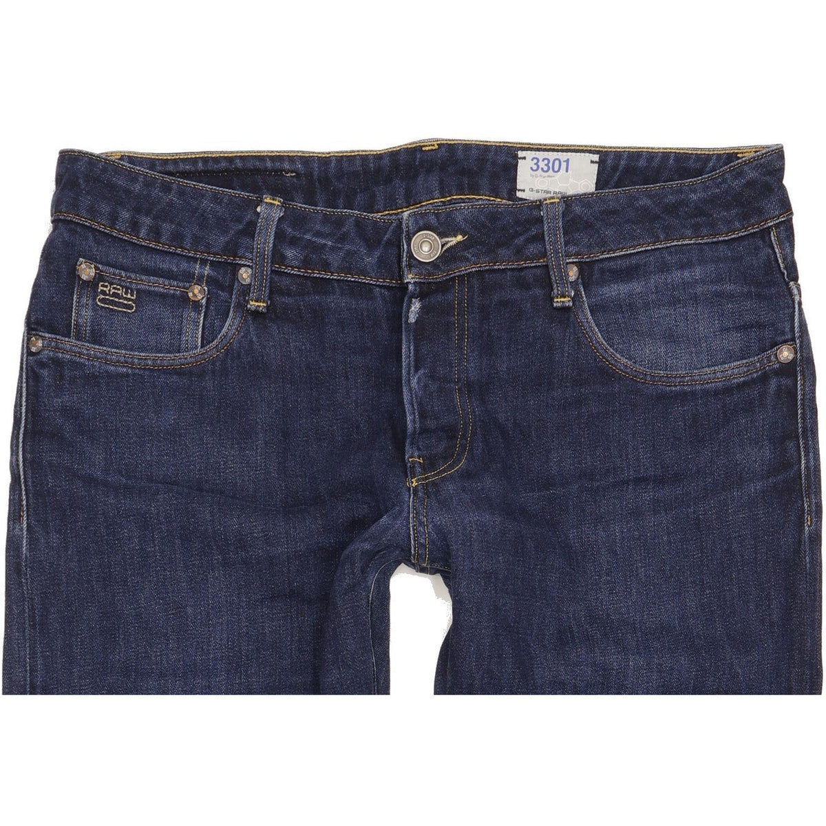G-Star 3301 Men Blue Tapered Slim Jeans W34 L32
