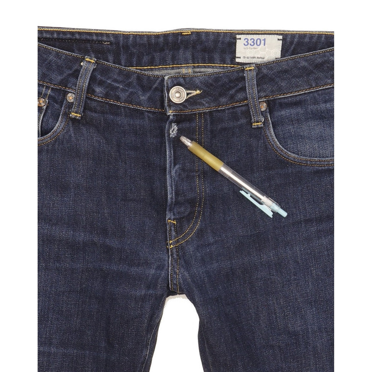 G-Star 3301 Men Blue Tapered Slim Jeans W34 L32