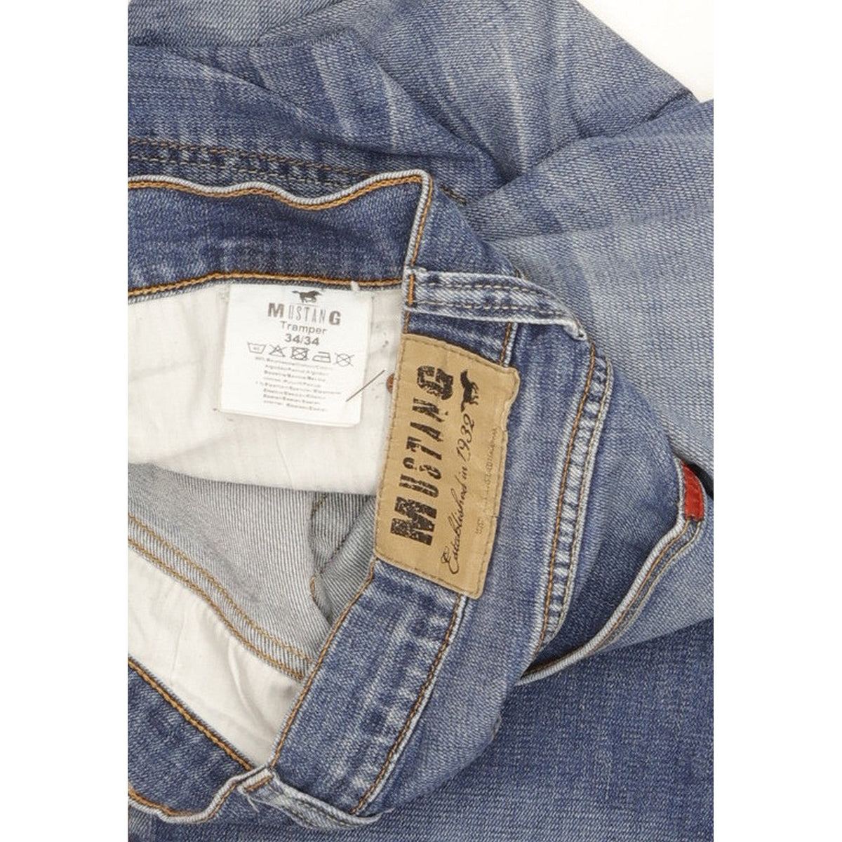 Mustang Tramper Men Blue Straight Regular Stretch Jeans W34 L33