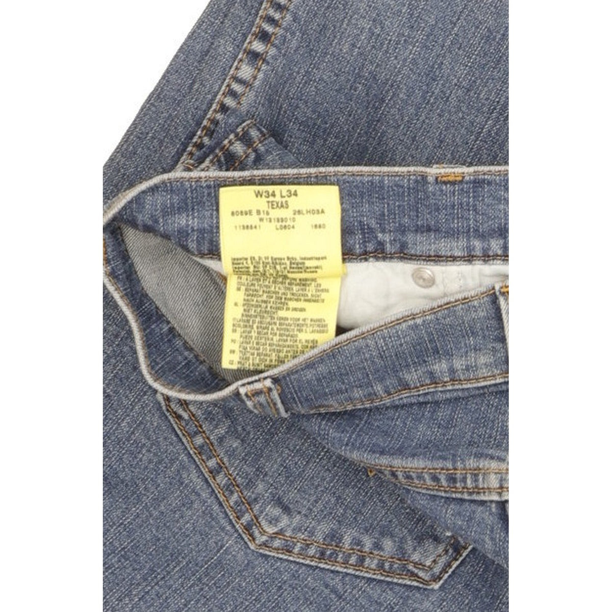 Wrangler Texas Men Blue Straight Regular Stretch Jeans W34 L33