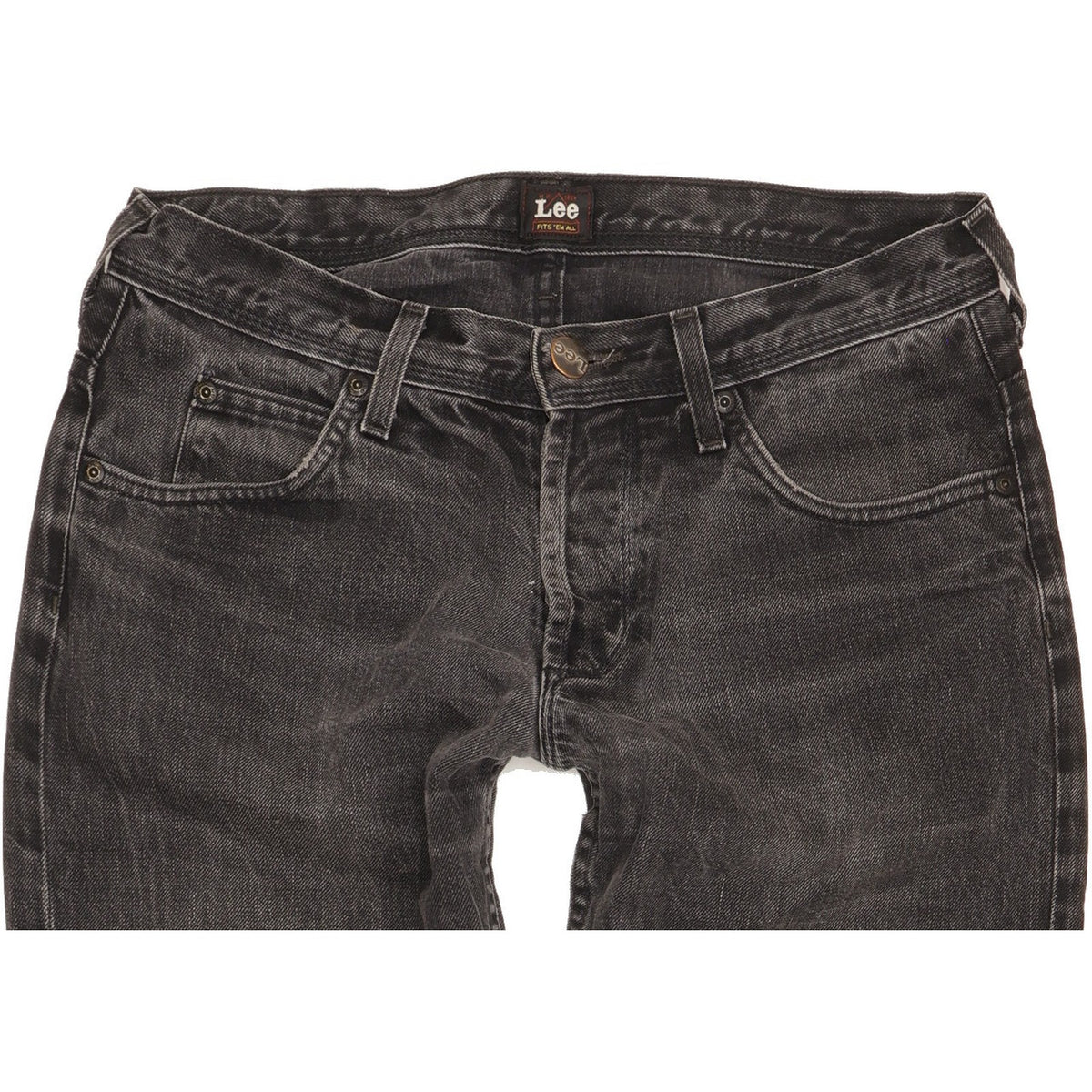 Lee Knox Men Black Straight Regular Jeans W32 L31