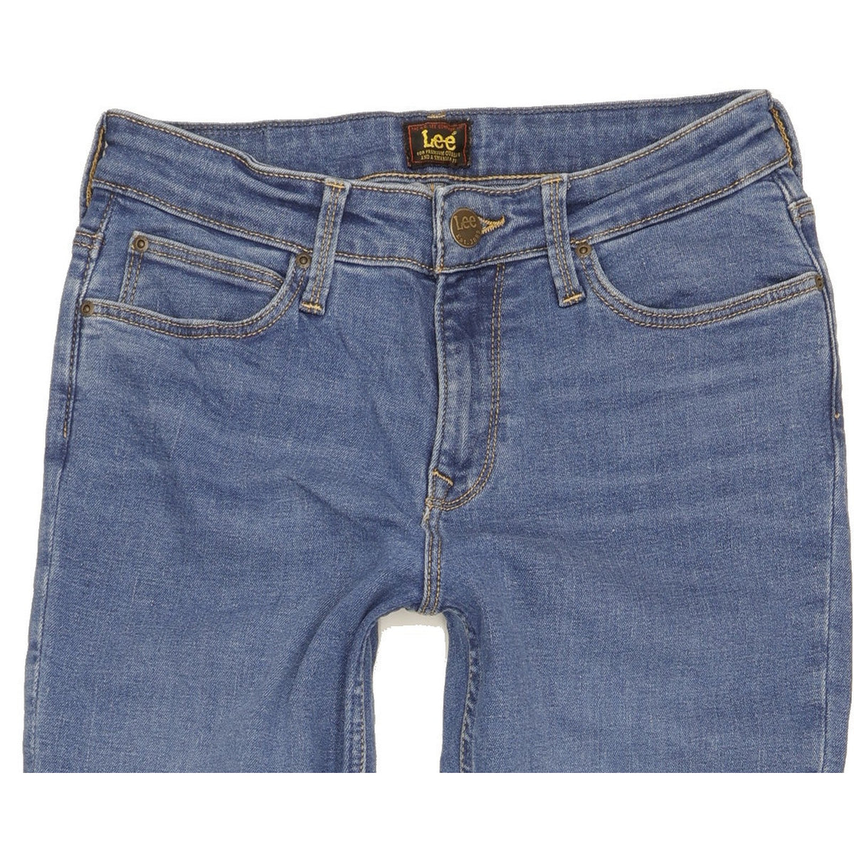 Lee Marion Women Blue Straight Slim Stretch Jeans W28 L30