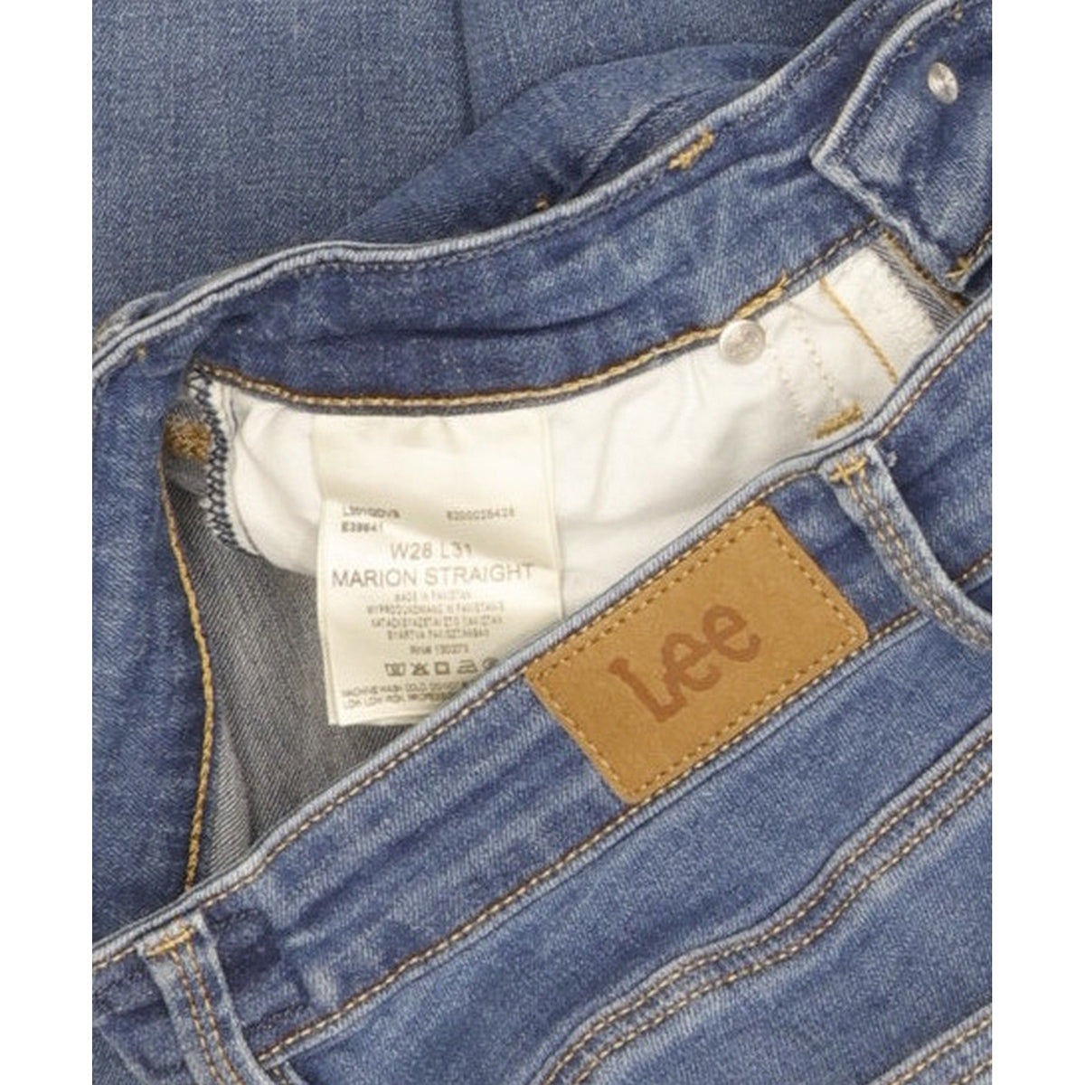 Lee Marion Women Blue Straight Slim Stretch Jeans W28 L30