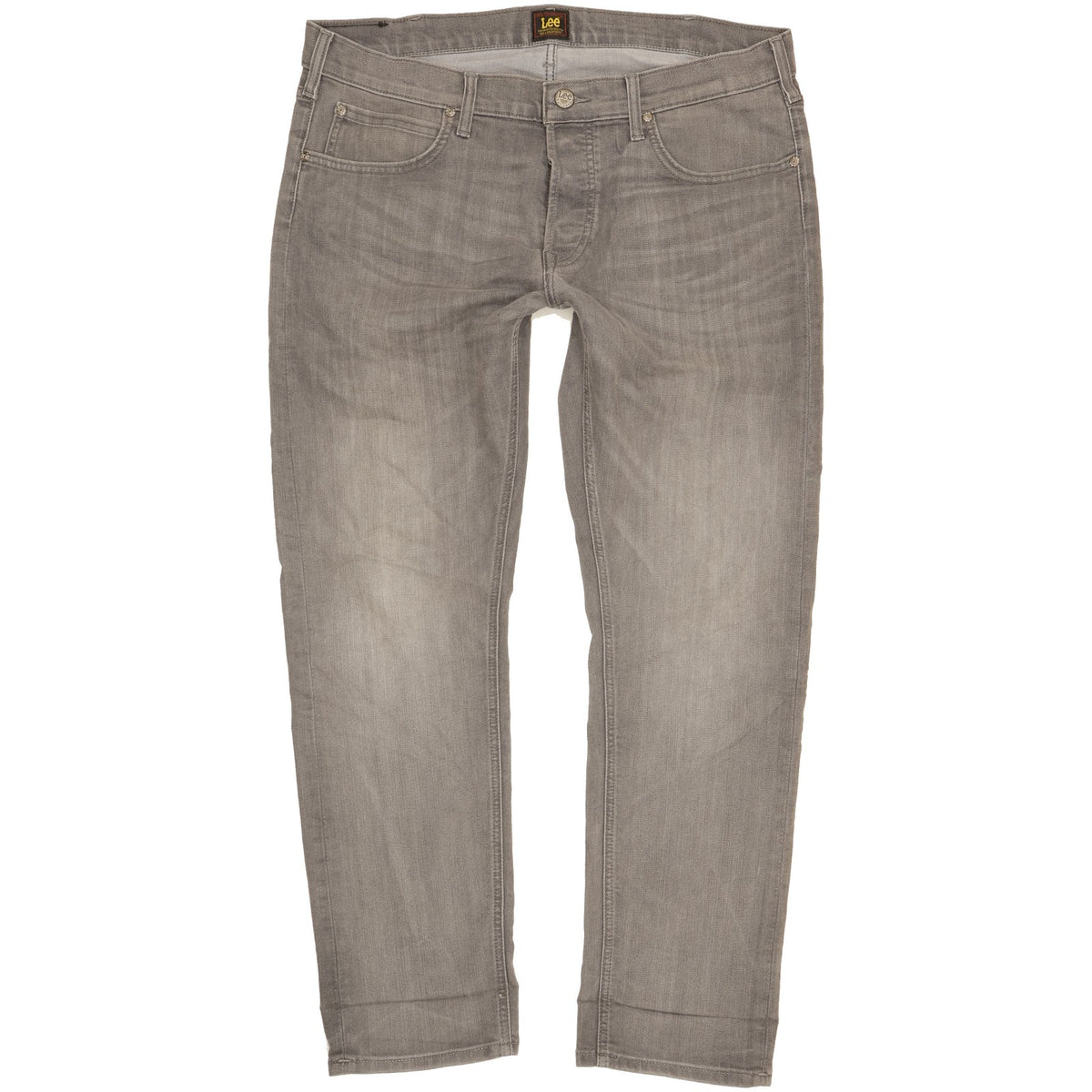 Lee Daren Men Grey Straight Slim Stretch Jeans W36 L30