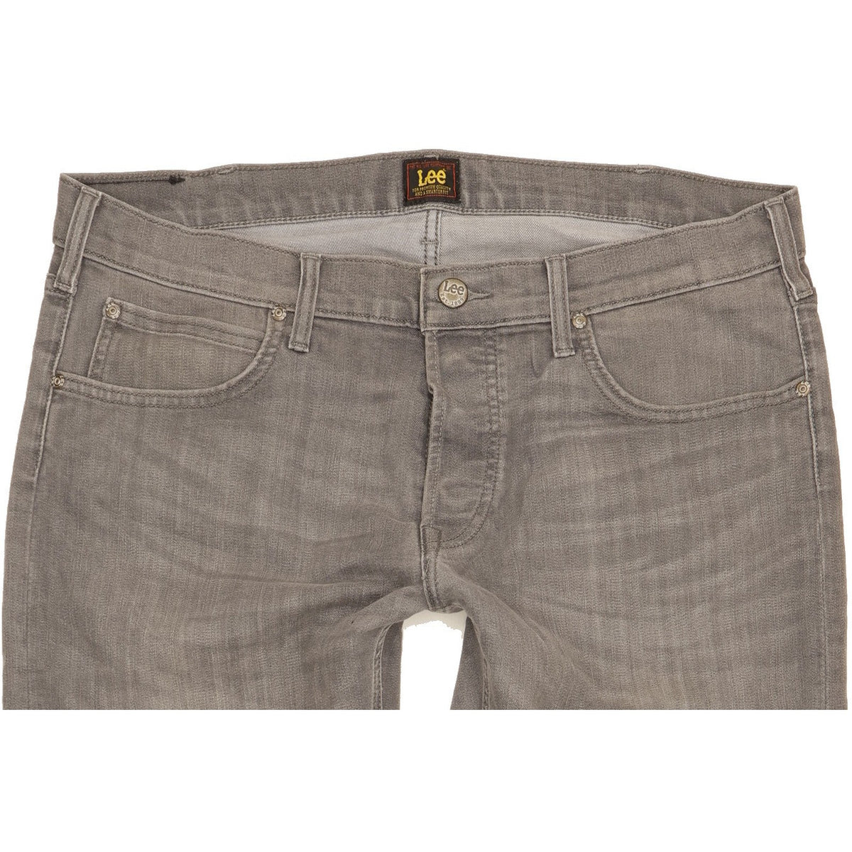 Lee Daren Men Grey Straight Slim Stretch Jeans W36 L30