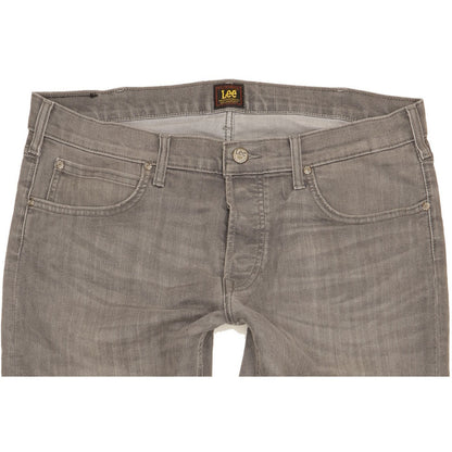 Lee Daren Men Grey Straight Slim Stretch Jeans W36 L30