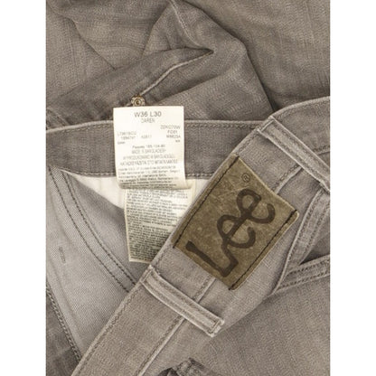 Lee Daren Men Grey Straight Slim Stretch Jeans W36 L30