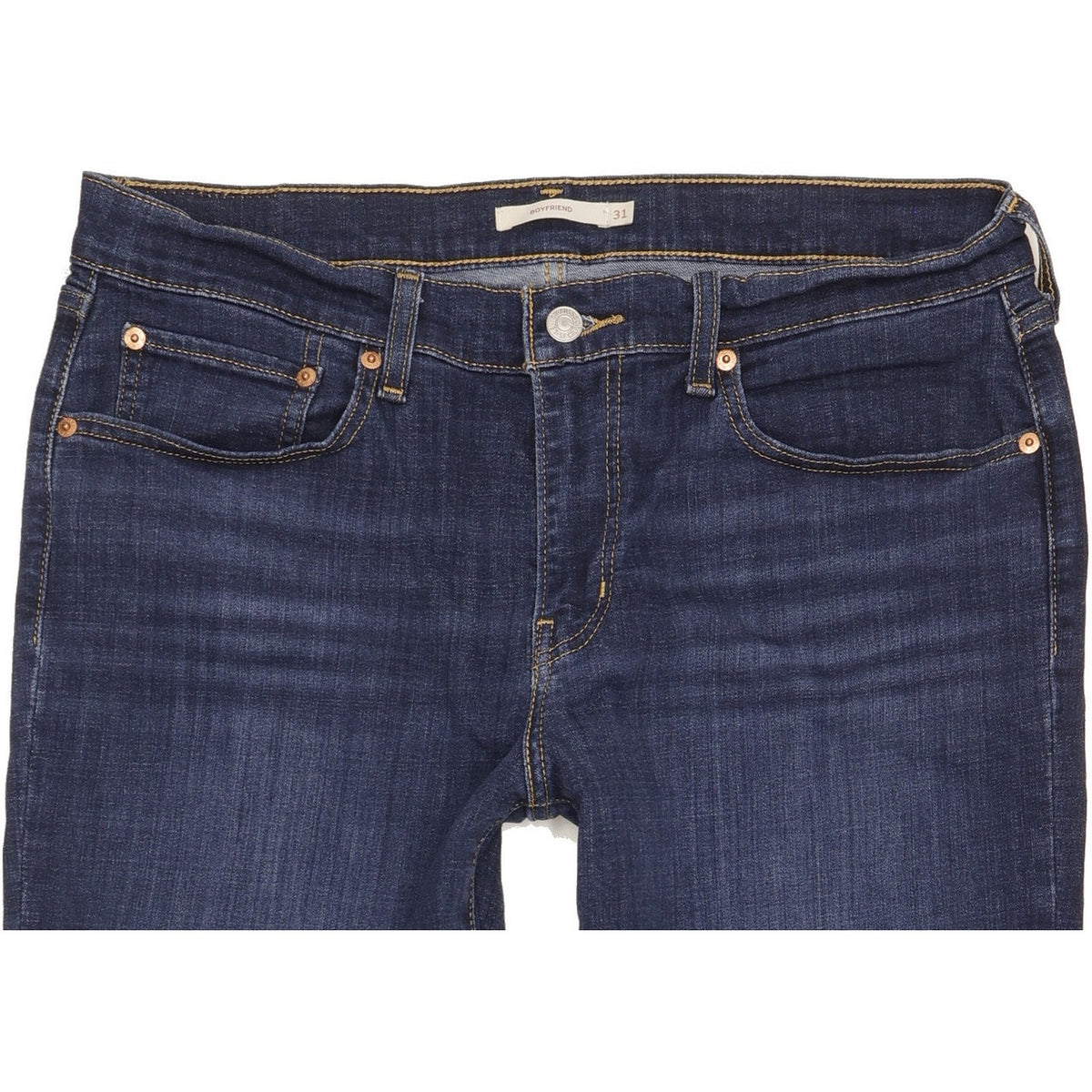 Levi's Women Blue Straight Slim Boyfriend Stretch Jeans W31 L26