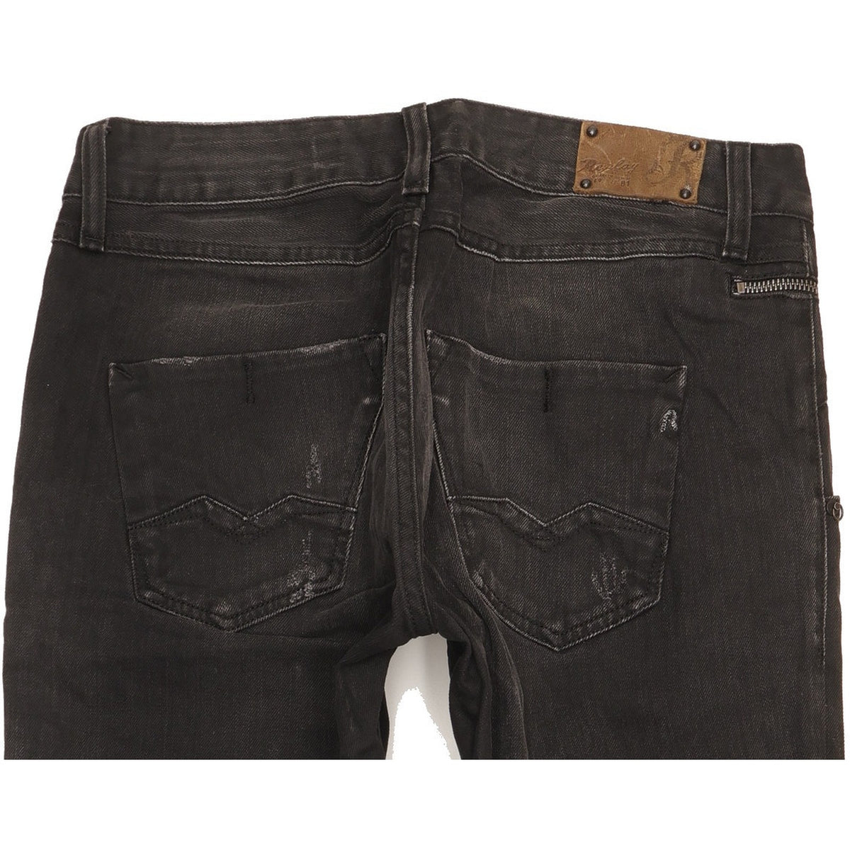 Replay Men Black Straight Slim Stretch Jeans W27 L32