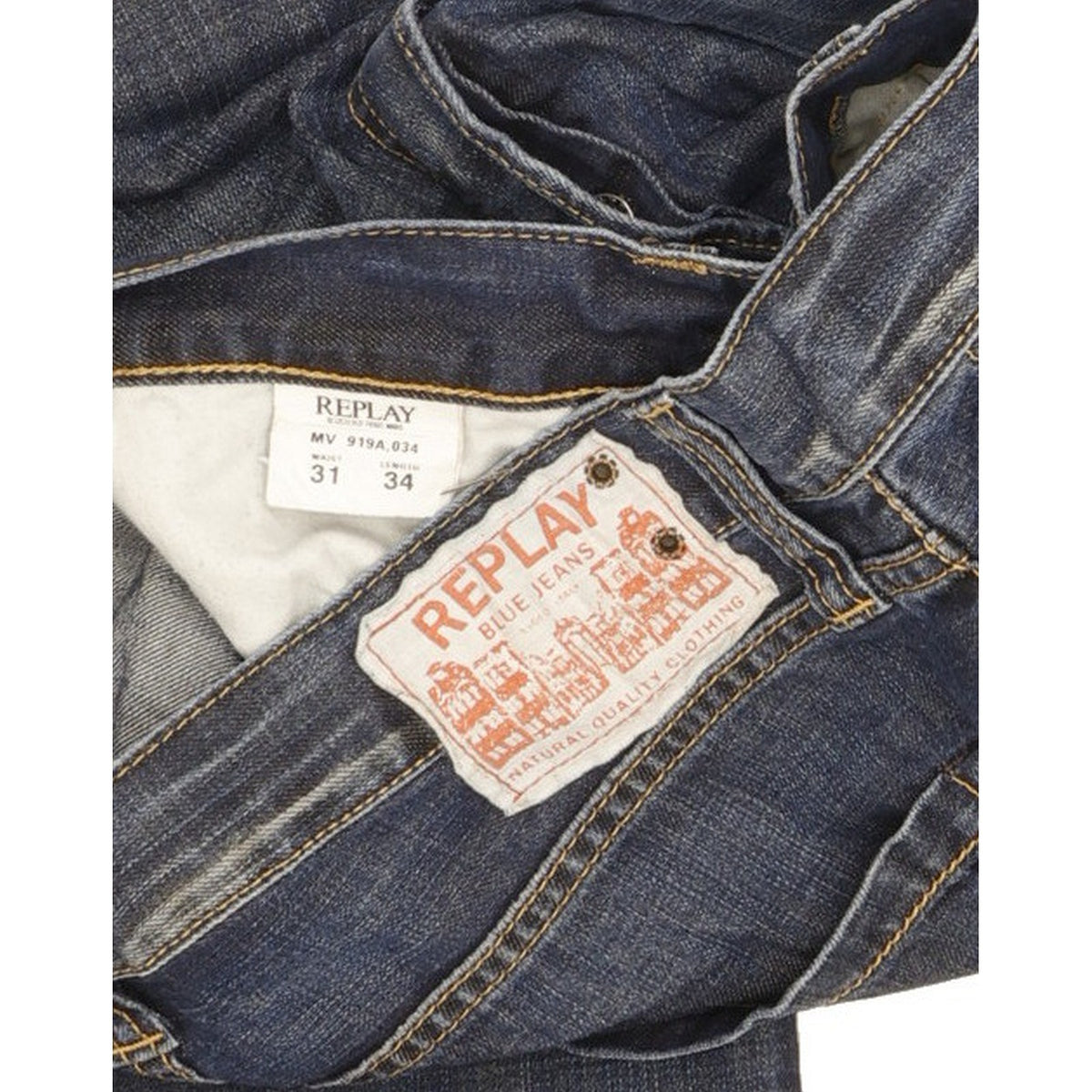 Replay Men Blue Straight Regular Jeans W31 L32
