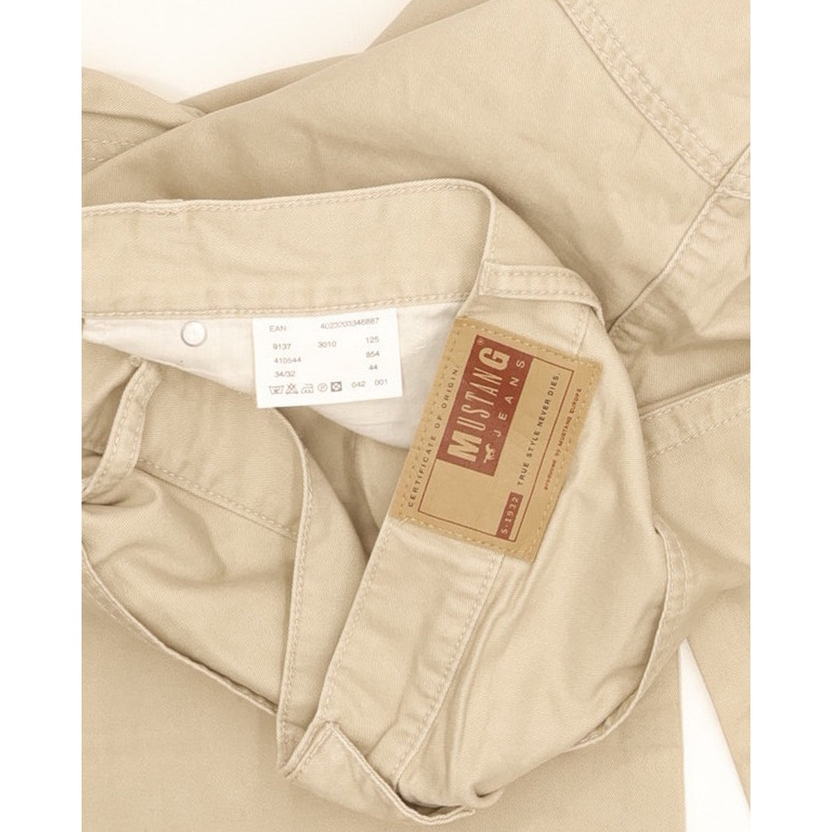 Mustang Men Beige Straight Regular Jeans W34 L32