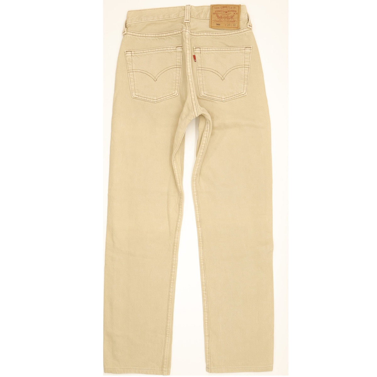 Levi's 501 Made in USA Women Beige Straight Regular Jeans W27 L28