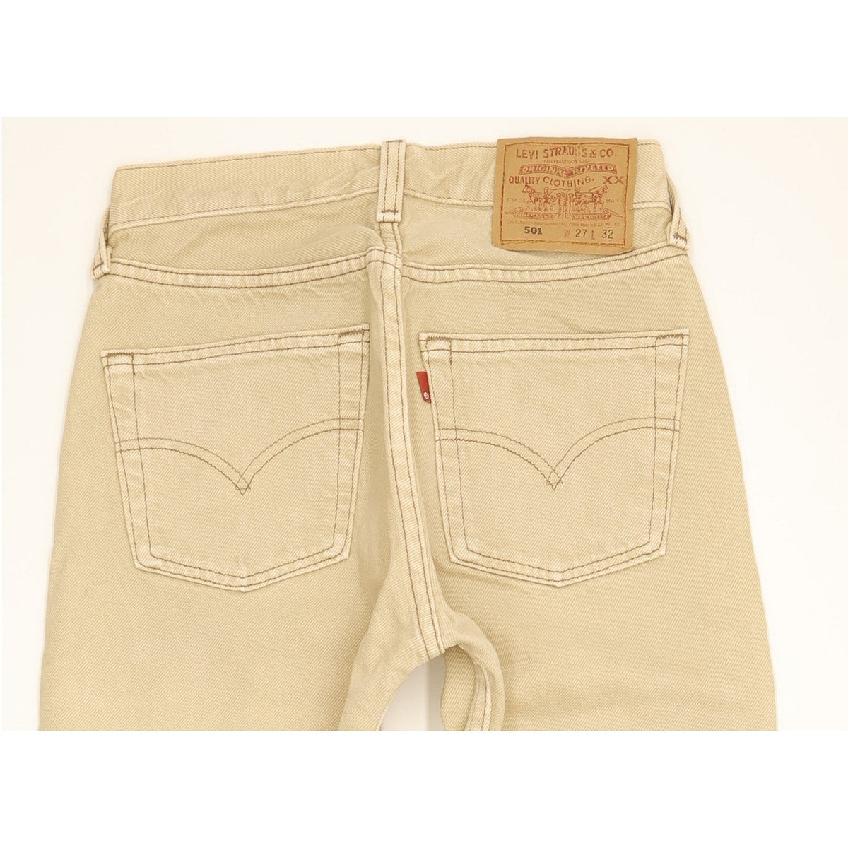 Levi's 501 Made in USA Women Beige Straight Regular Jeans W27 L28