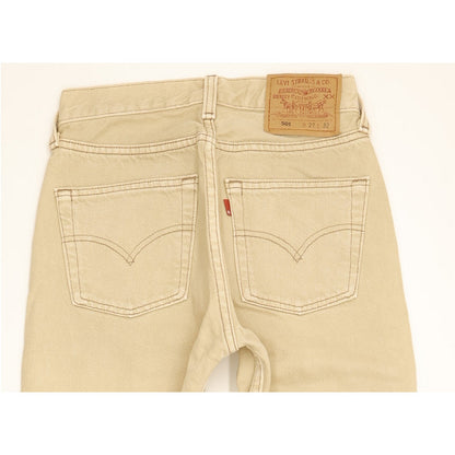 Levi's 501 Made in USA Women Beige Straight Regular Jeans W27 L28
