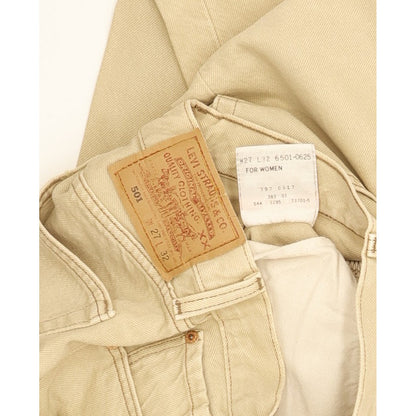 Levi's 501 Made in USA Women Beige Straight Regular Jeans W27 L28