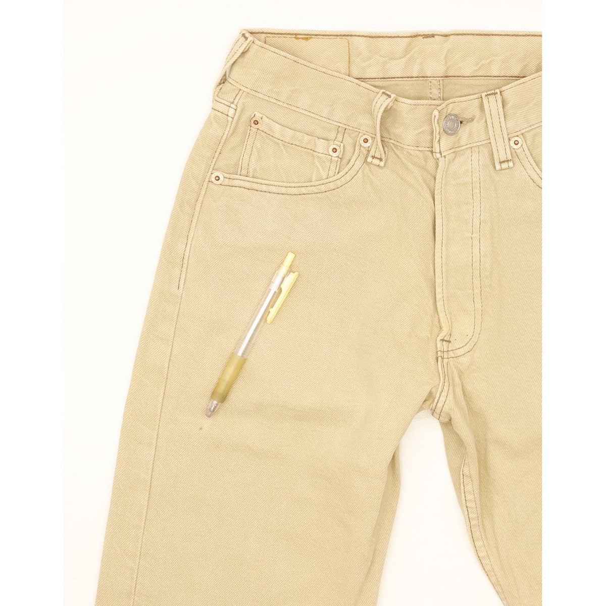 Levi's 501 Made in USA Women Beige Straight Regular Jeans W27 L28