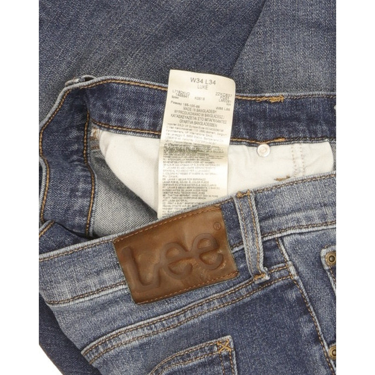 Lee Luke Men Blue Skinny Slim Stretch Jeans W34 L34