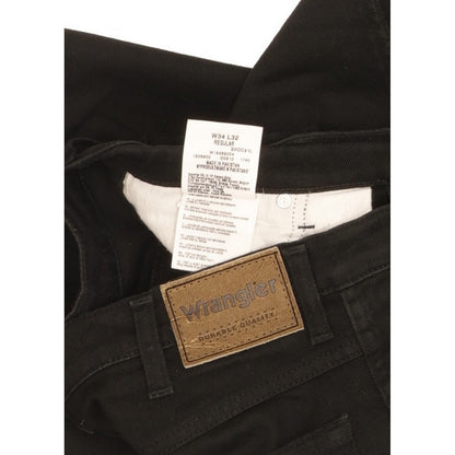 Wrangler Durable Quality Men Black Straight Regular Stretch Jeans W34 L32