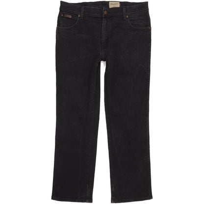 Wrangler Texas Men Black Straight Regular Stretch Jeans W36 L30