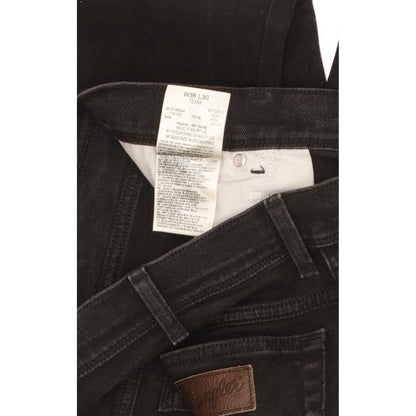 Wrangler Texas Men Black Straight Regular Stretch Jeans W36 L30