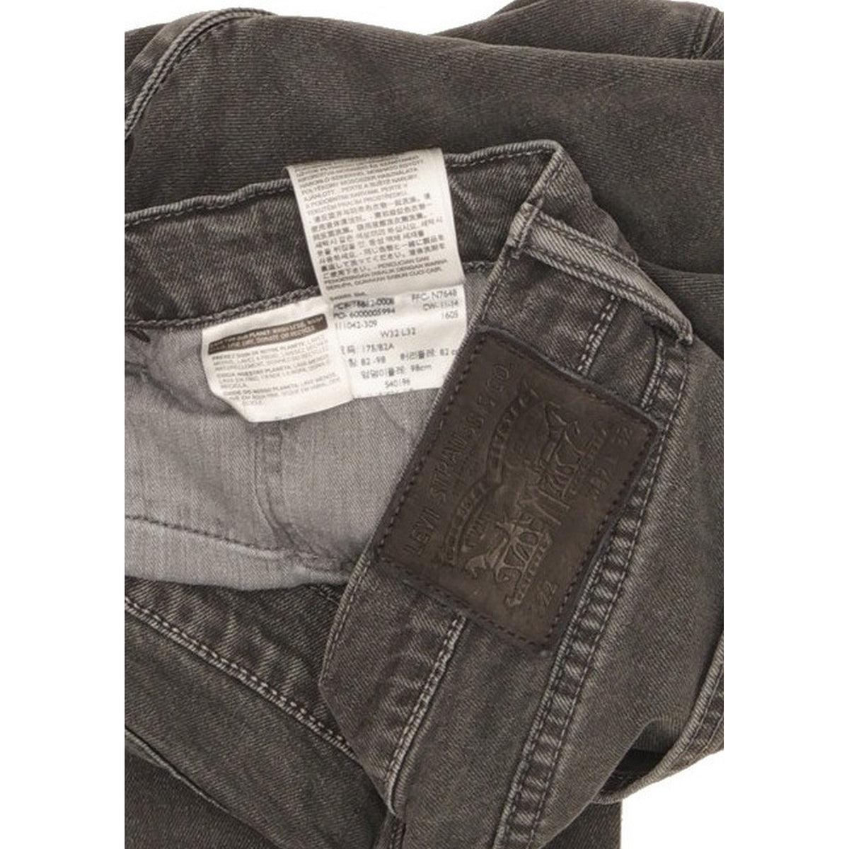 Levi's 522 Men Grey Tapered Slim Stretch Jeans W32 L30