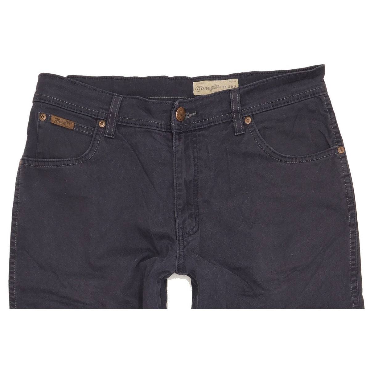 Wrangler Texas Men Navy Straight Regular Stretch Jeans W33 L30