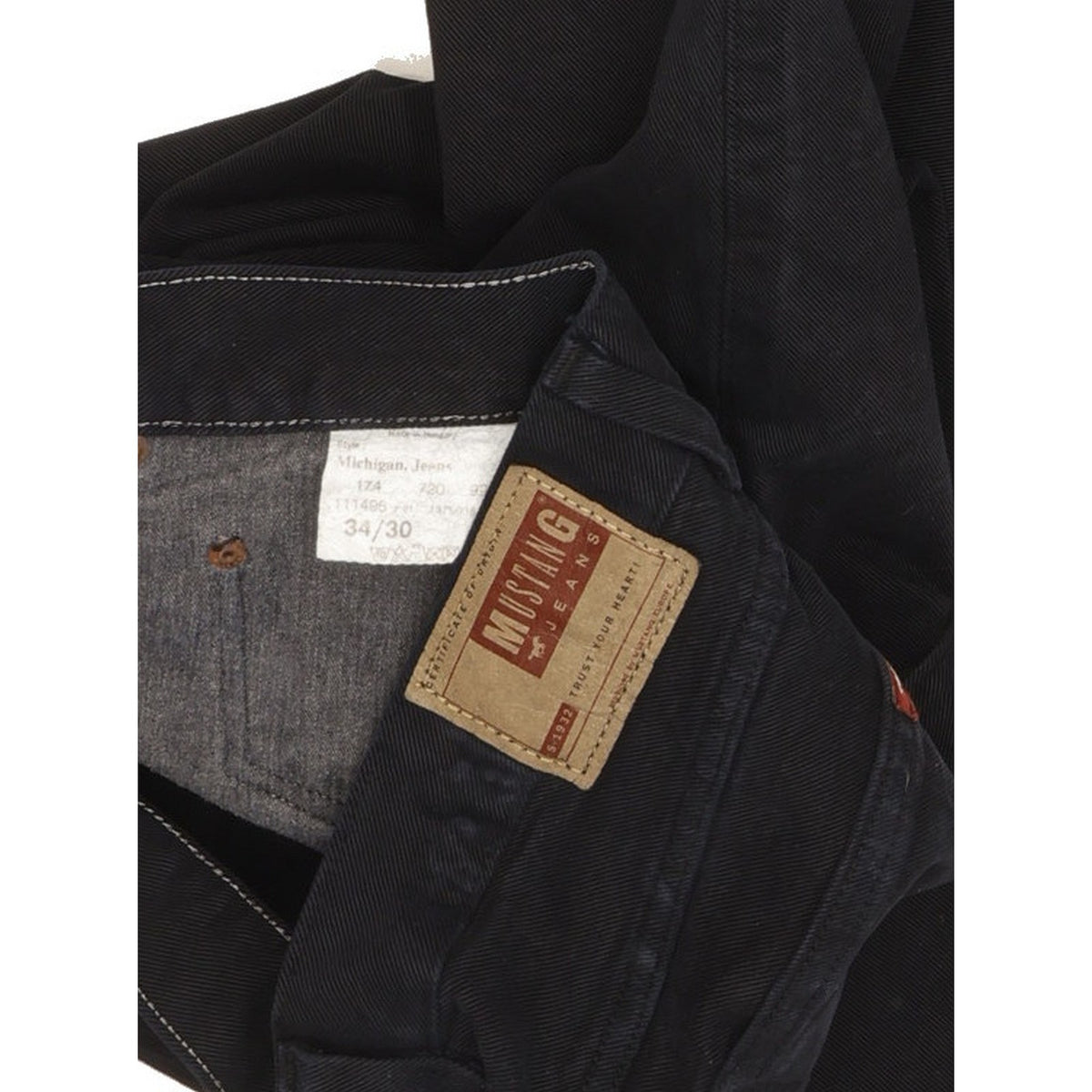 Mustang Michigan Men Black Straight Regular Jeans W34 L30