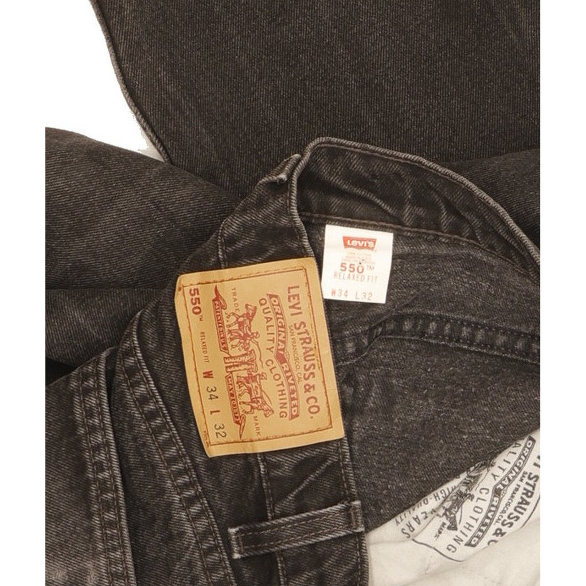 Levi's 550 Made in USA Men Black Straight Relaxed Jeans W33 L32