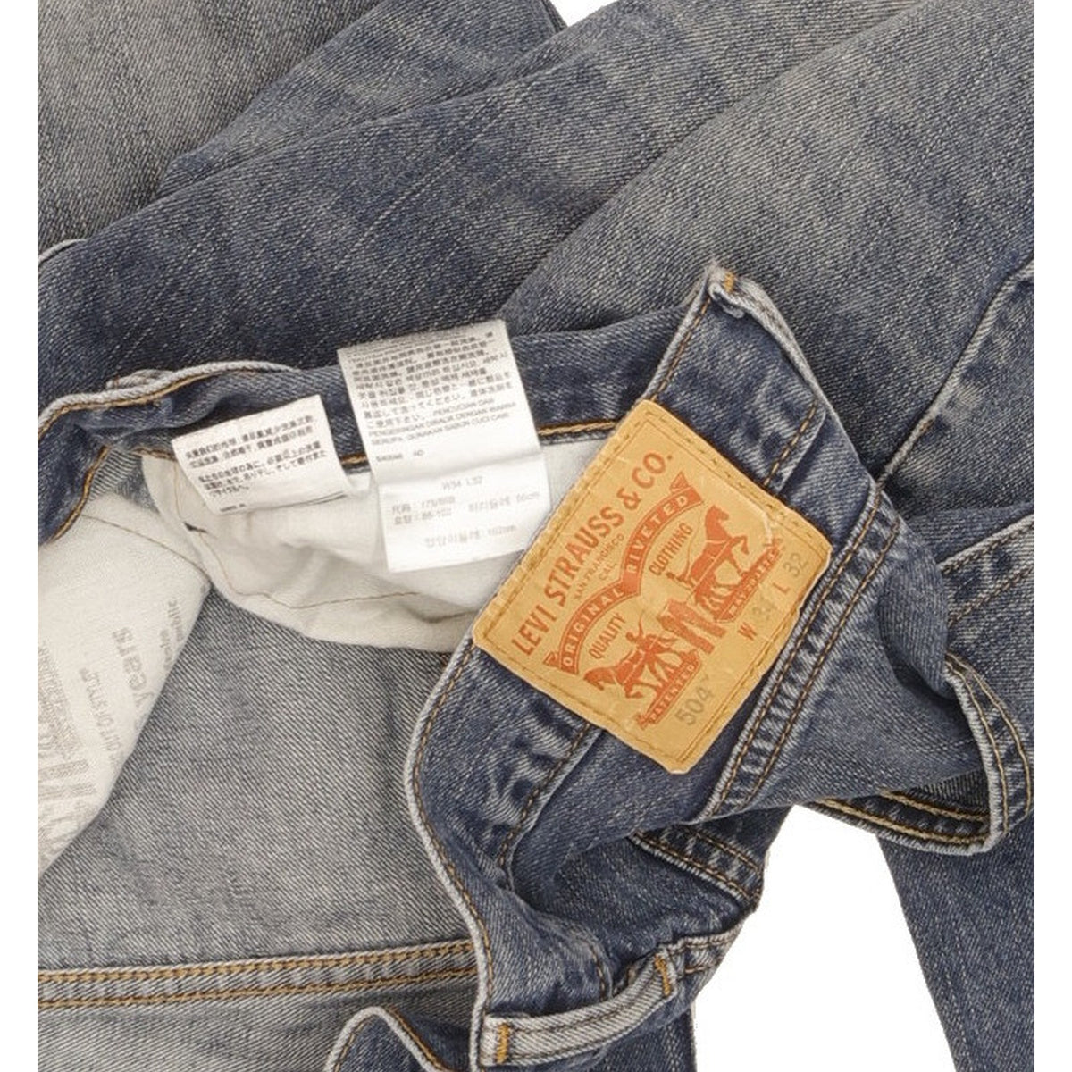 Levi's 504 Men Blue Straight Regular Jeans W34 L31