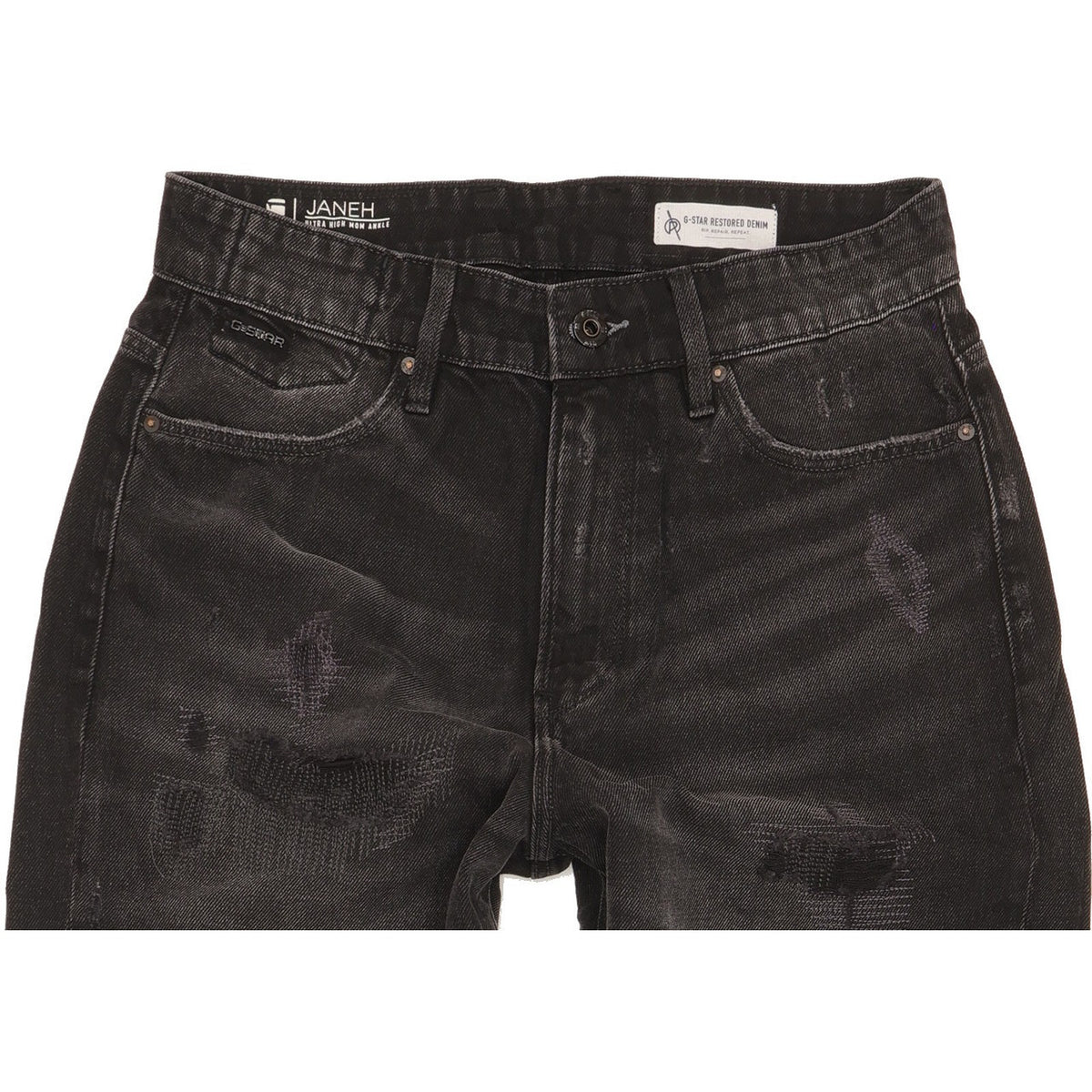 G-Star Janeh Black Tapered Relaxed Mom Jeans High Waisted W28 L30