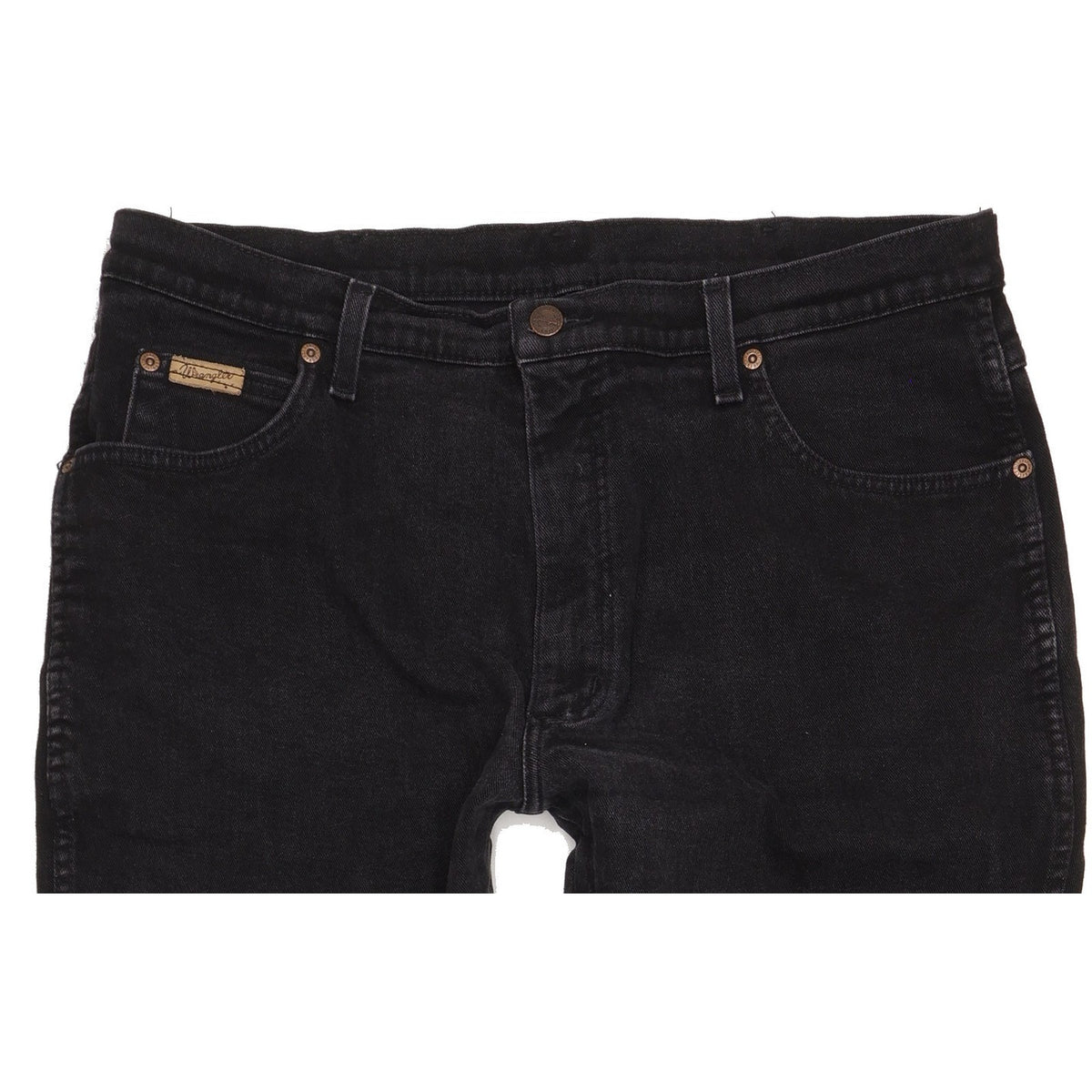 Wrangler Texas Men Black Straight Regular Stretch Jeans W38 L30