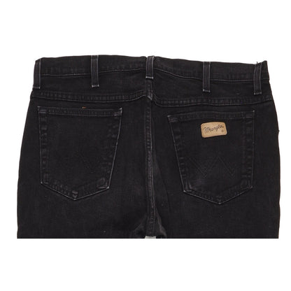 Wrangler Texas Men Black Straight Regular Stretch Jeans W38 L30