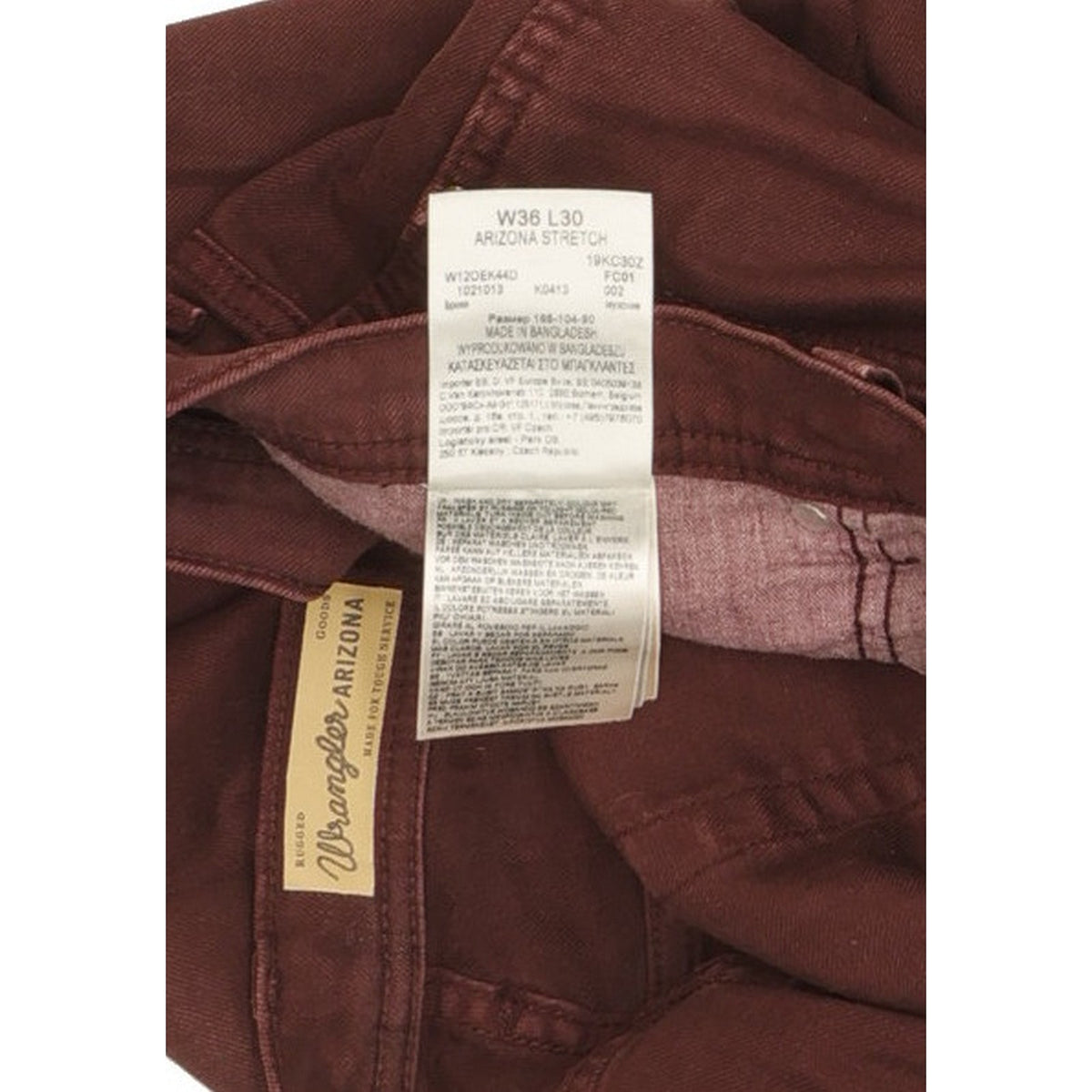 Wrangler Arizona Men Purple Straight Regular Stretch Jeans W36 L29