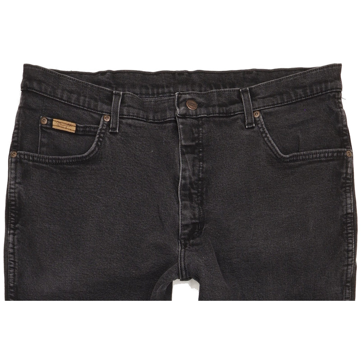 Wrangler Texas Men Black Straight Regular Stretch Jeans W38 L27