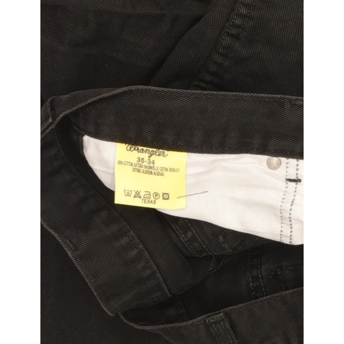 Wrangler Texas Men Black Straight Regular Jeans W35 L33