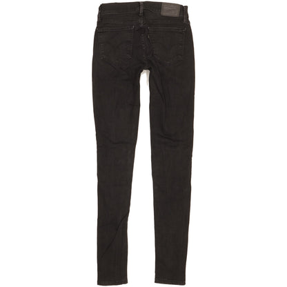 Levi's 710 Super Women Black Skinny Slim Stretch Jeans W25 L31
