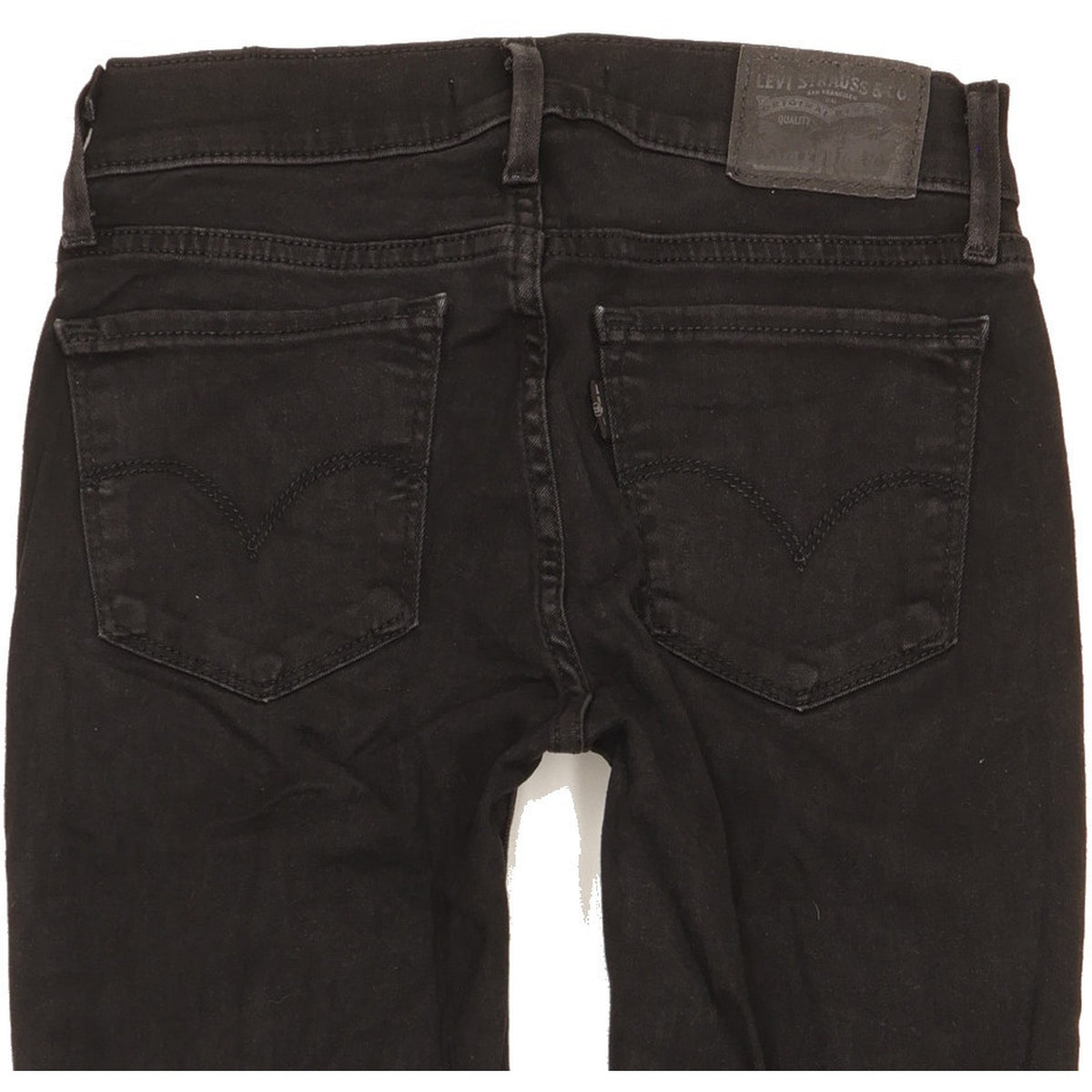 Levi's 710 Super Women Black Skinny Slim Stretch Jeans W25 L31