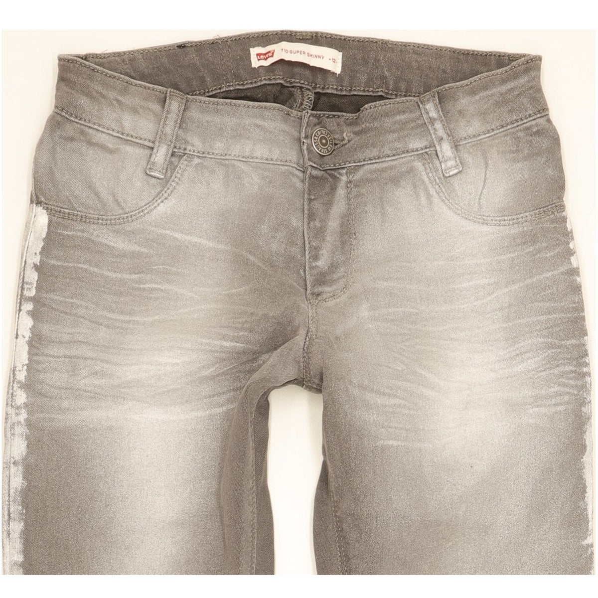 Levi's 710 Super Kids Grey Skinny Slim Stretch Jeans W24 L28