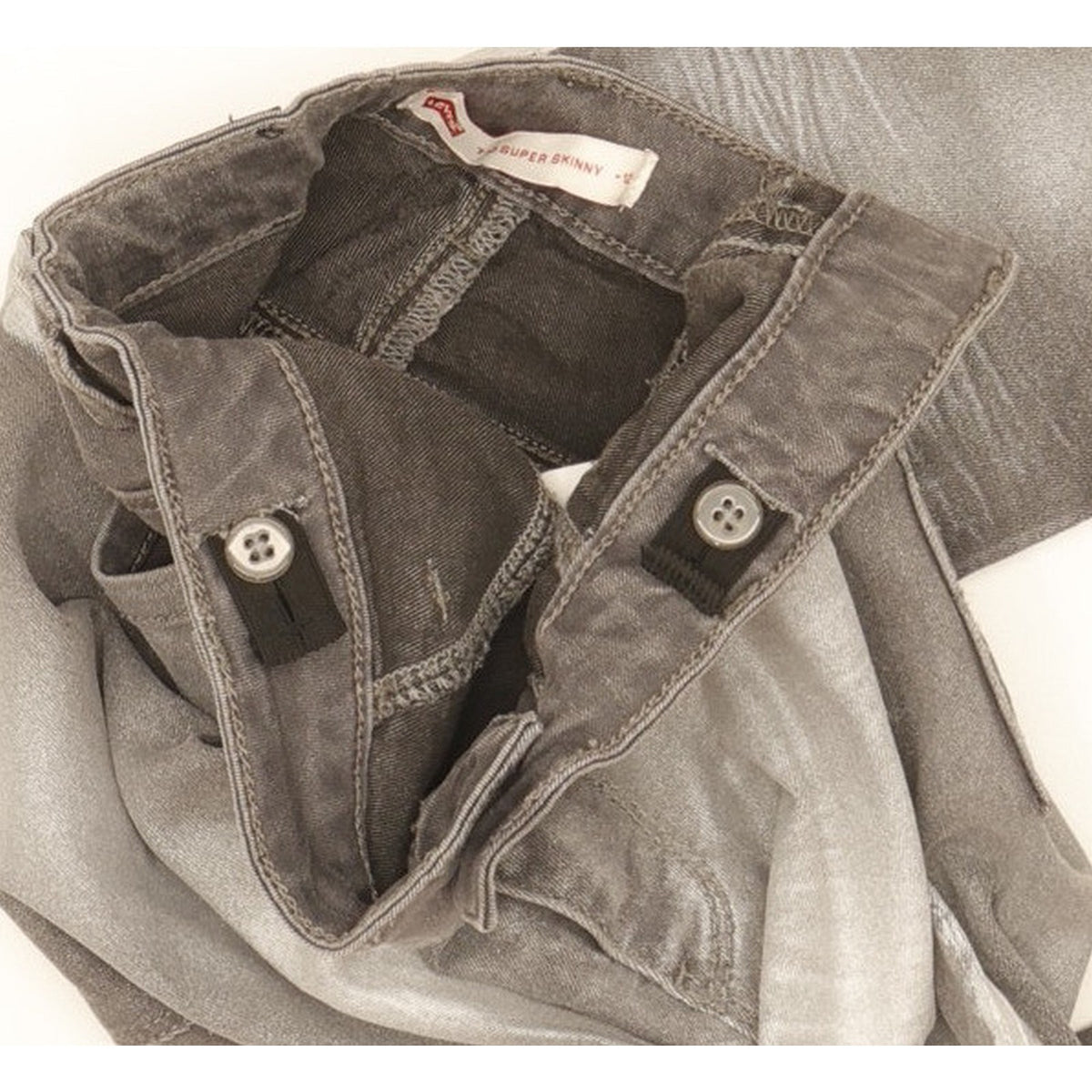 Levi's 710 Super Kids Grey Skinny Slim Stretch Jeans W24 L28
