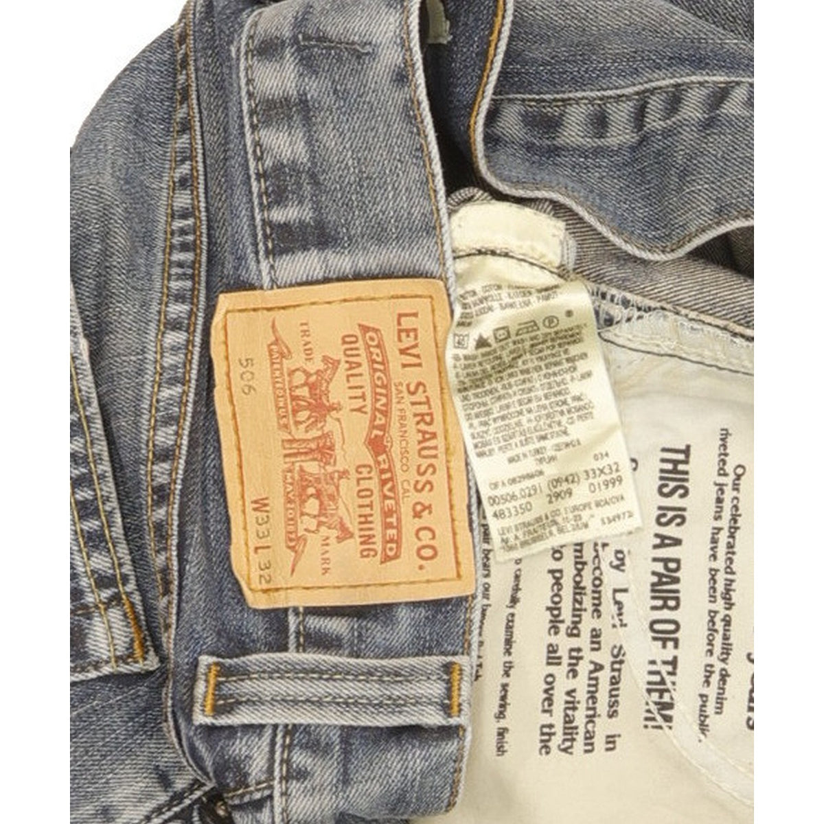 Levi's 506 Men Blue Straight Regular Jeans W33 L32
