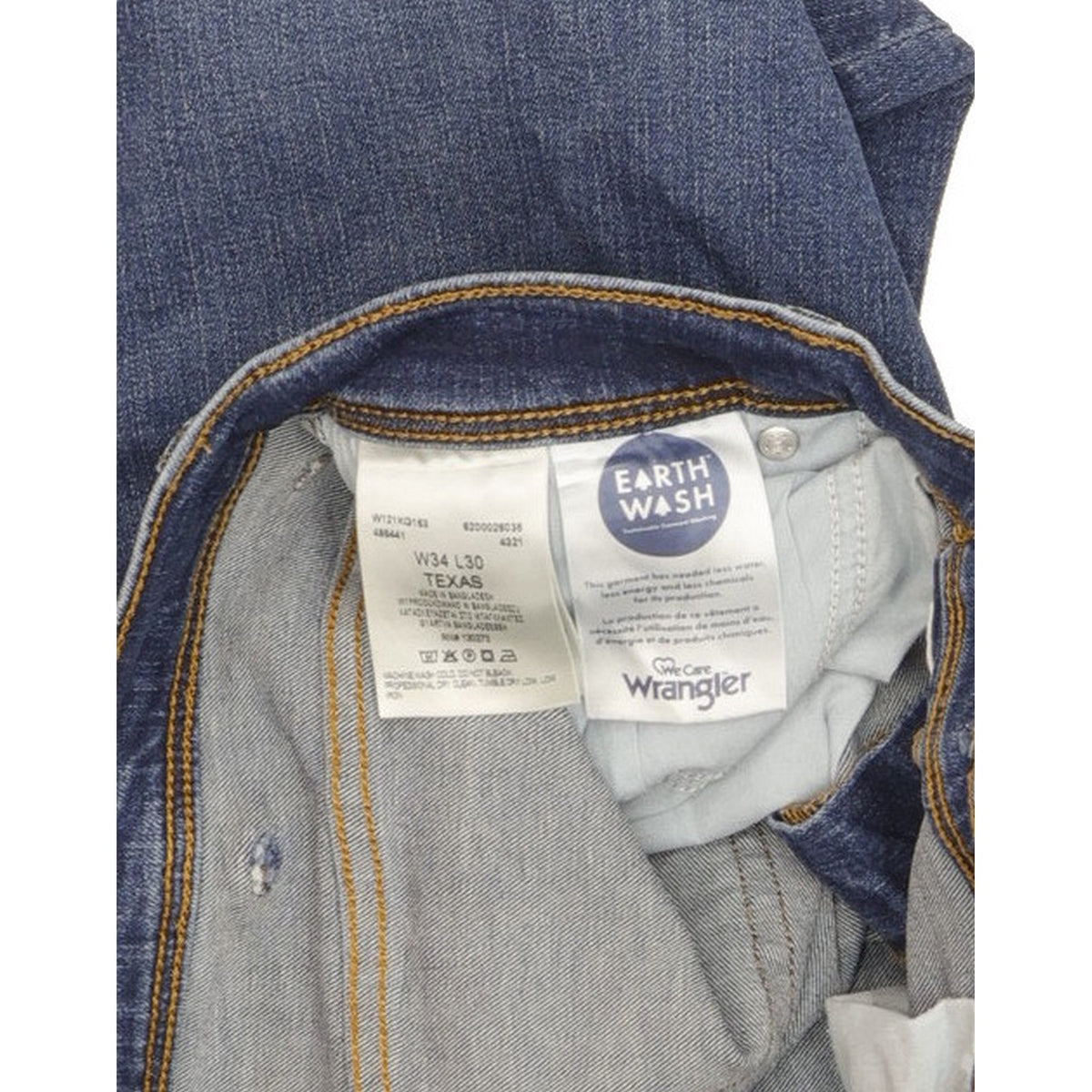 Wrangler Texas Men Blue Straight Regular Stretch Jeans W34 L29