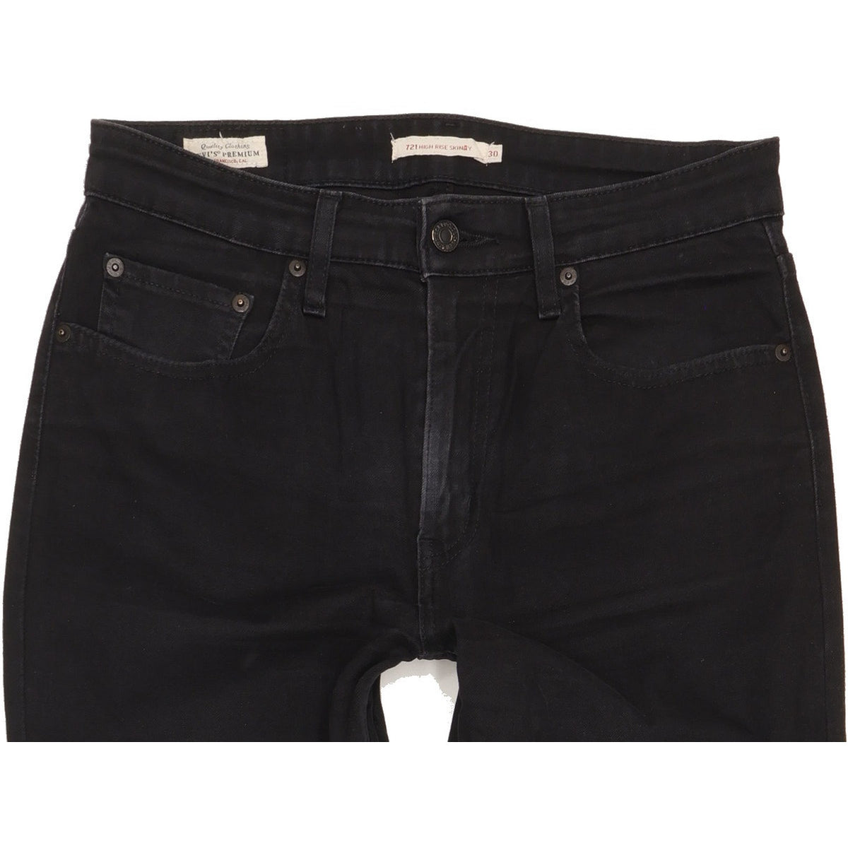 Levi's 721 Black Skinny Slim Stretch Jeans High Waisted W30 L31