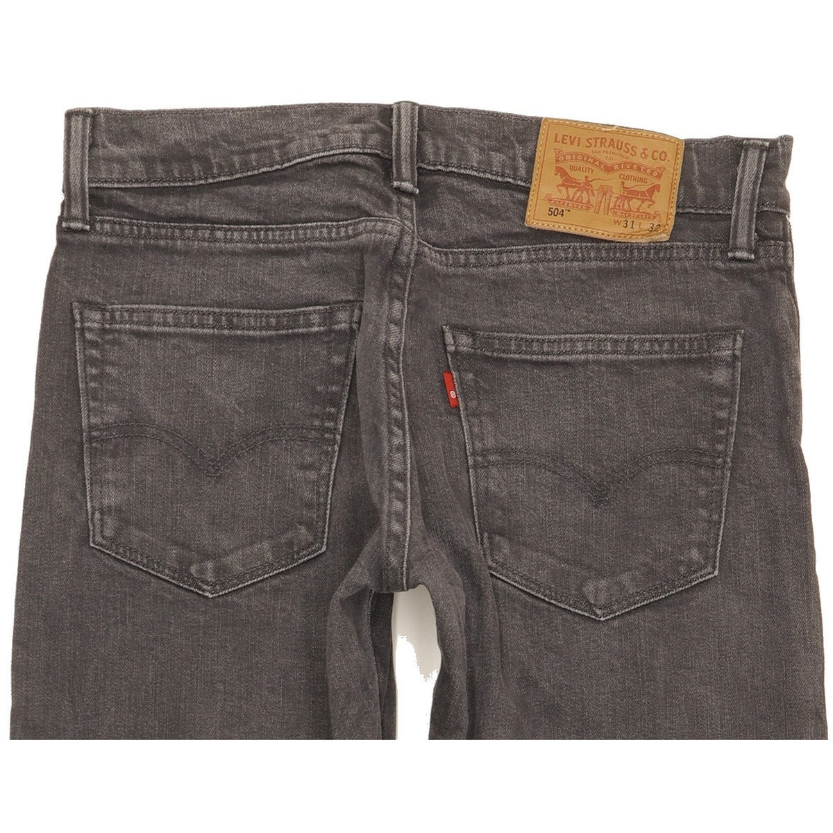 Levi's 504 Men Grey Straight Regular Stretch Jeans W31 L29