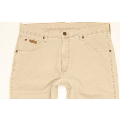 Wrangler Texas Men Beige Straight Regular Stretch Jeans W33 L28