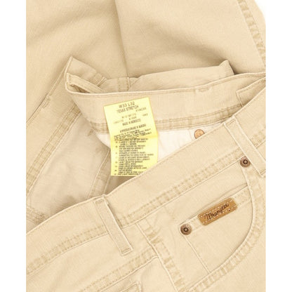 Wrangler Texas Men Beige Straight Regular Stretch Jeans W33 L28