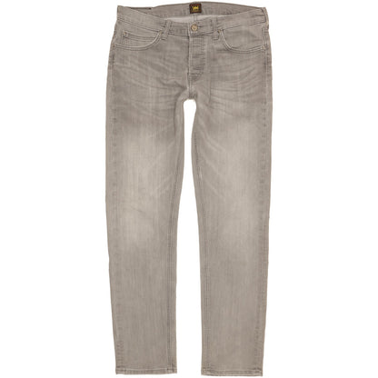 Lee Daren Men Grey Straight Slim Stretch Jeans W34 L33